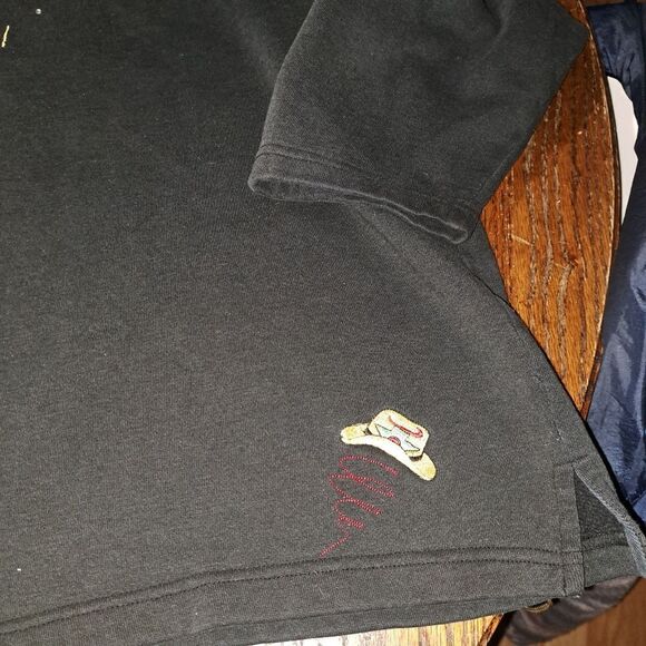 2X The Quacker Factory Kick Up Your Heels Long Sleeve Black Sweatshirt Western - Picture 4 of 7